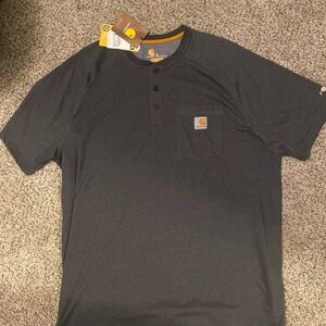 Carhartt Charcoal Short-Sleeve Henley Pocket Tee XL NWT, never worn